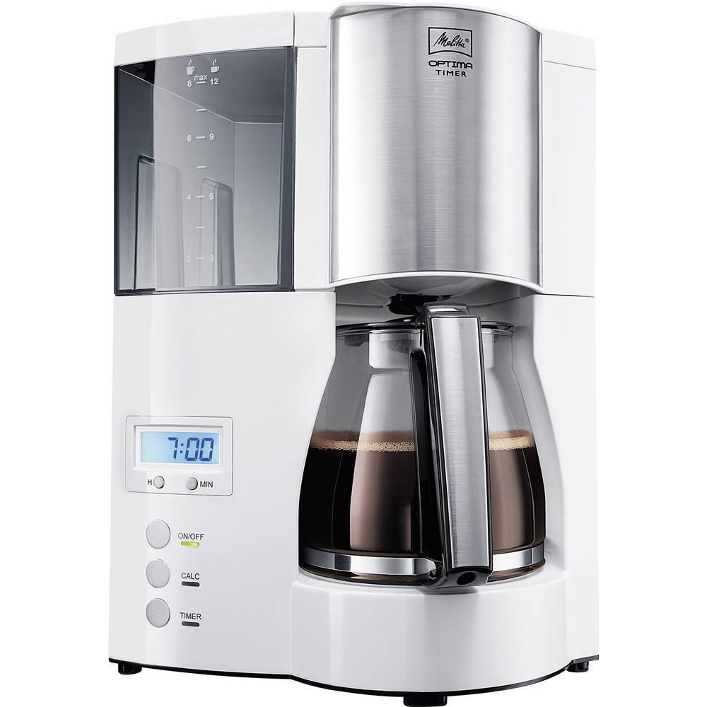Melitta Optima Timer 100801 - Piliena kafijas automāts ar taimeri, 8 tasēm, balts