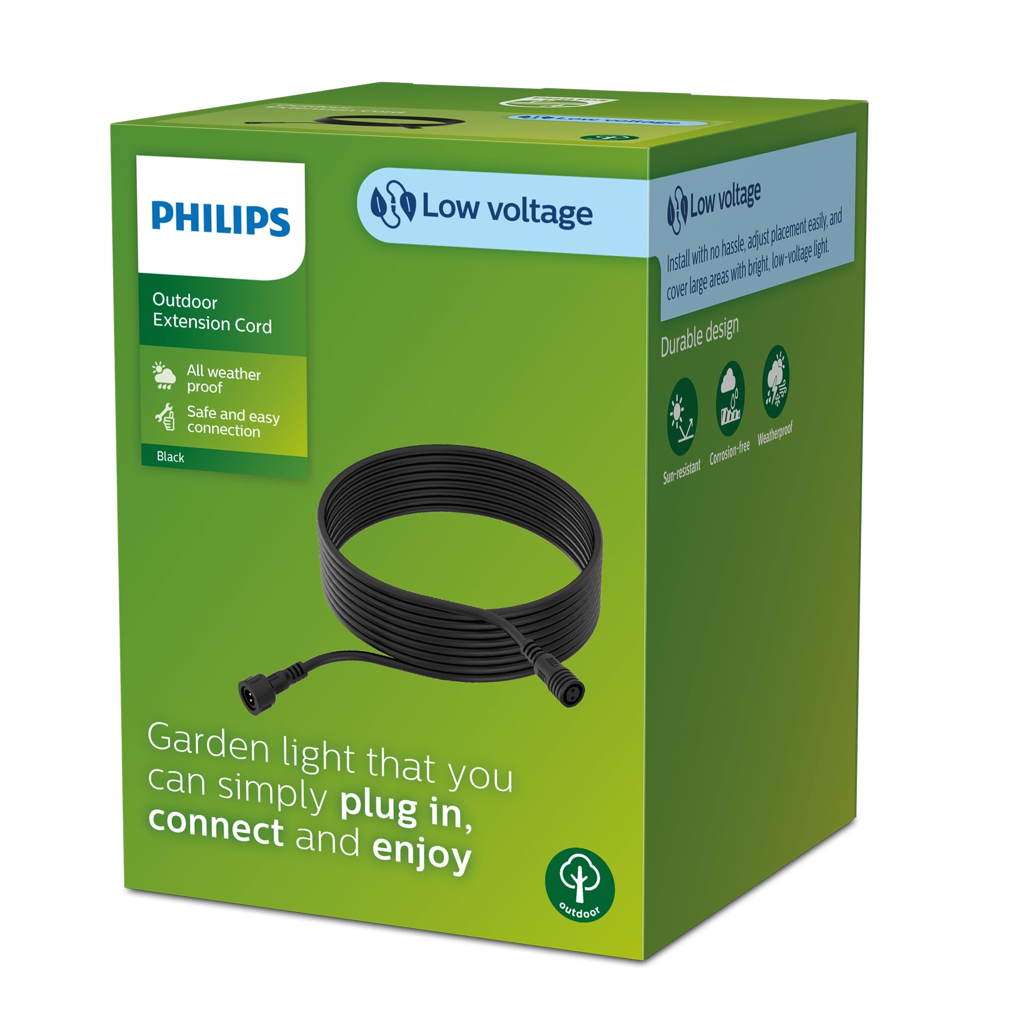 Philips - Āra zemsprieguma pagarinājuma kabelis 10 metri, 24V, IP67 ūdensizturīgs