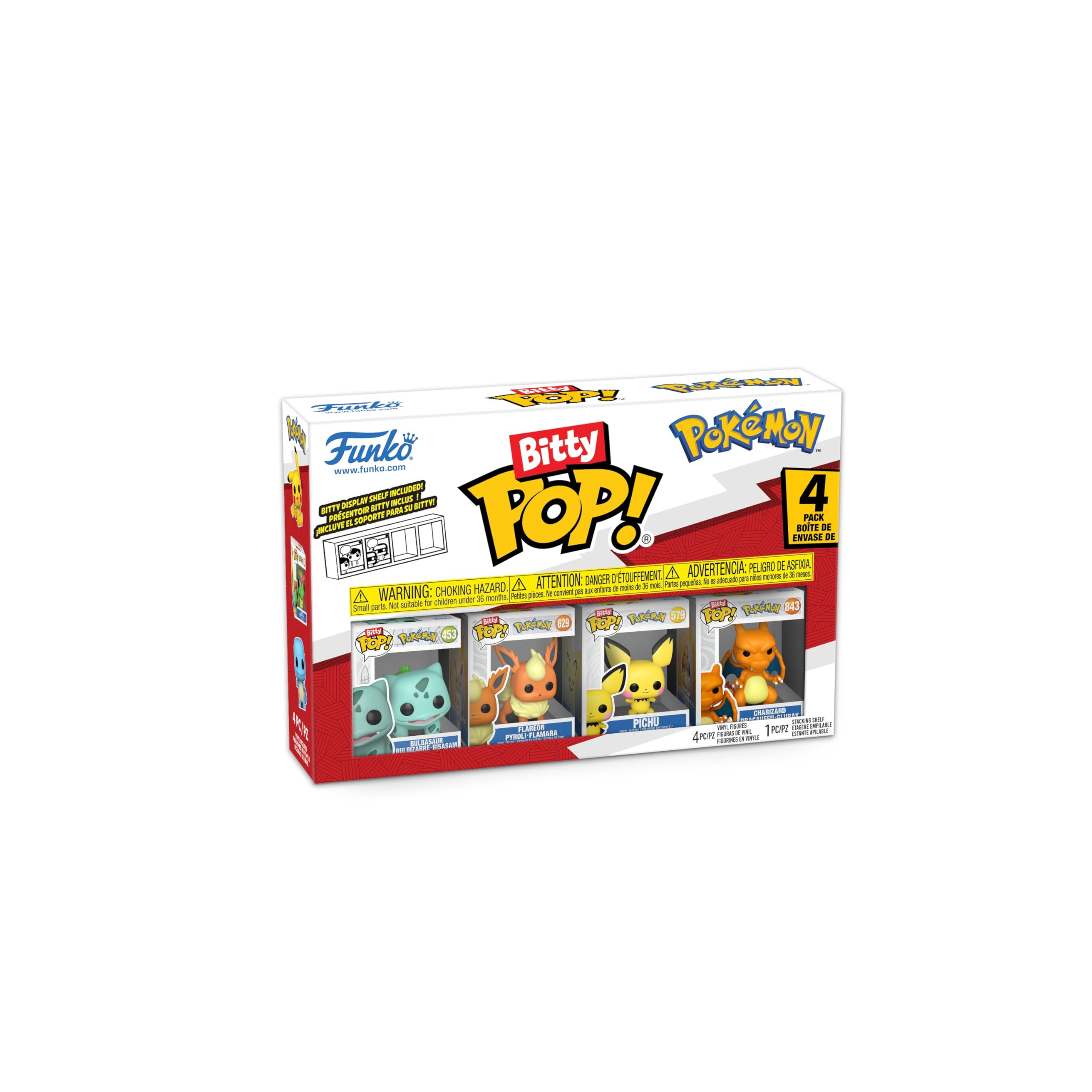 Funko POP Bitty - Četru figūriņu komplekts, Pokémon – Bulbasaur, Flareon, Pichu un Charizard