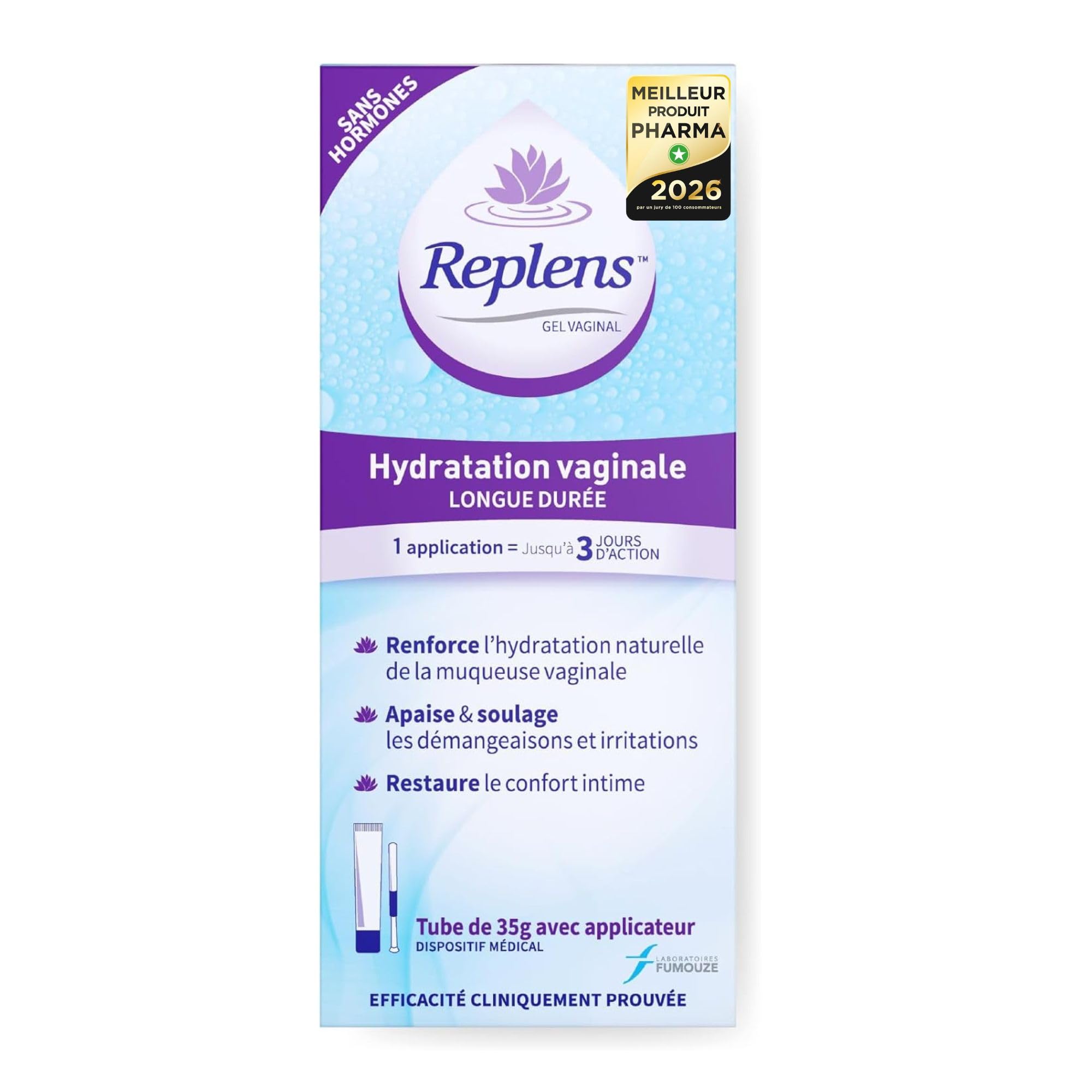 Replens 70310 - Vagināls mitrinošs gels intīmai higēnai, bez parfīma un hormoniem 35 g
