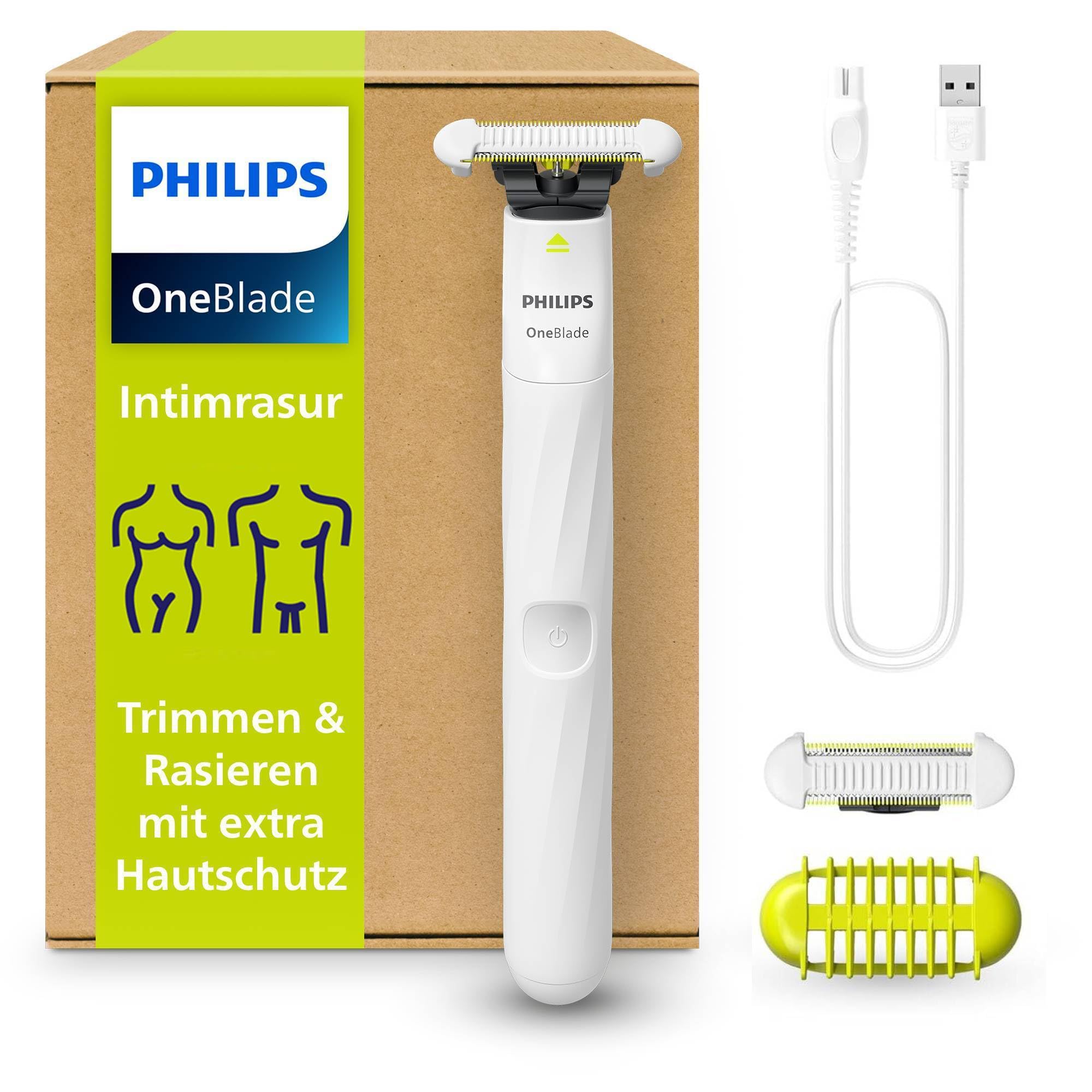 Philips QP192430 OneBlade Intimate - skuveklis ar ādas aizsardzību intīmajām vietām