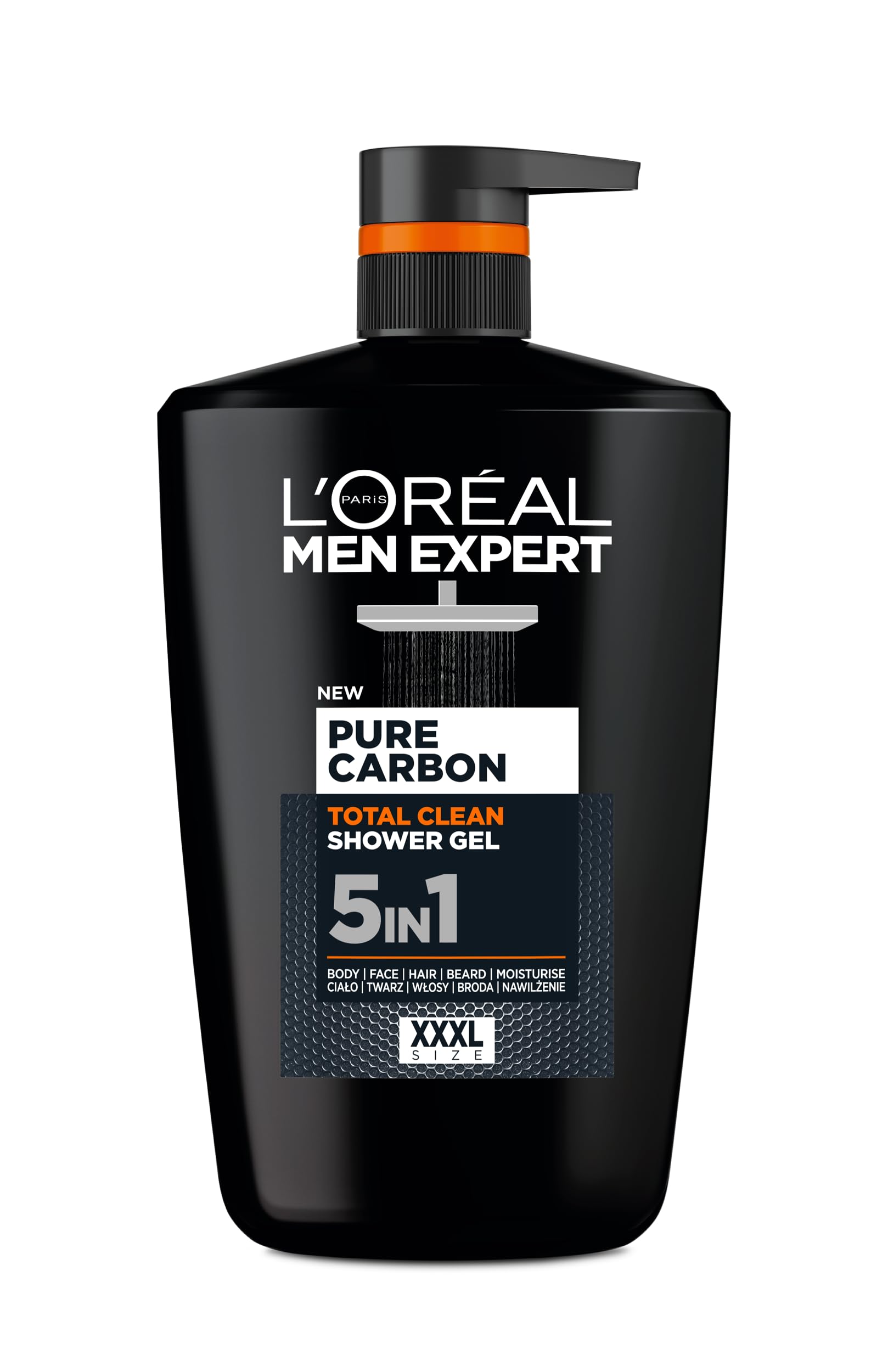 L'Oréal Paris Men Expert Pure Carbon - Ķermeņa dušas gels ar aktīvo ogli, 1L