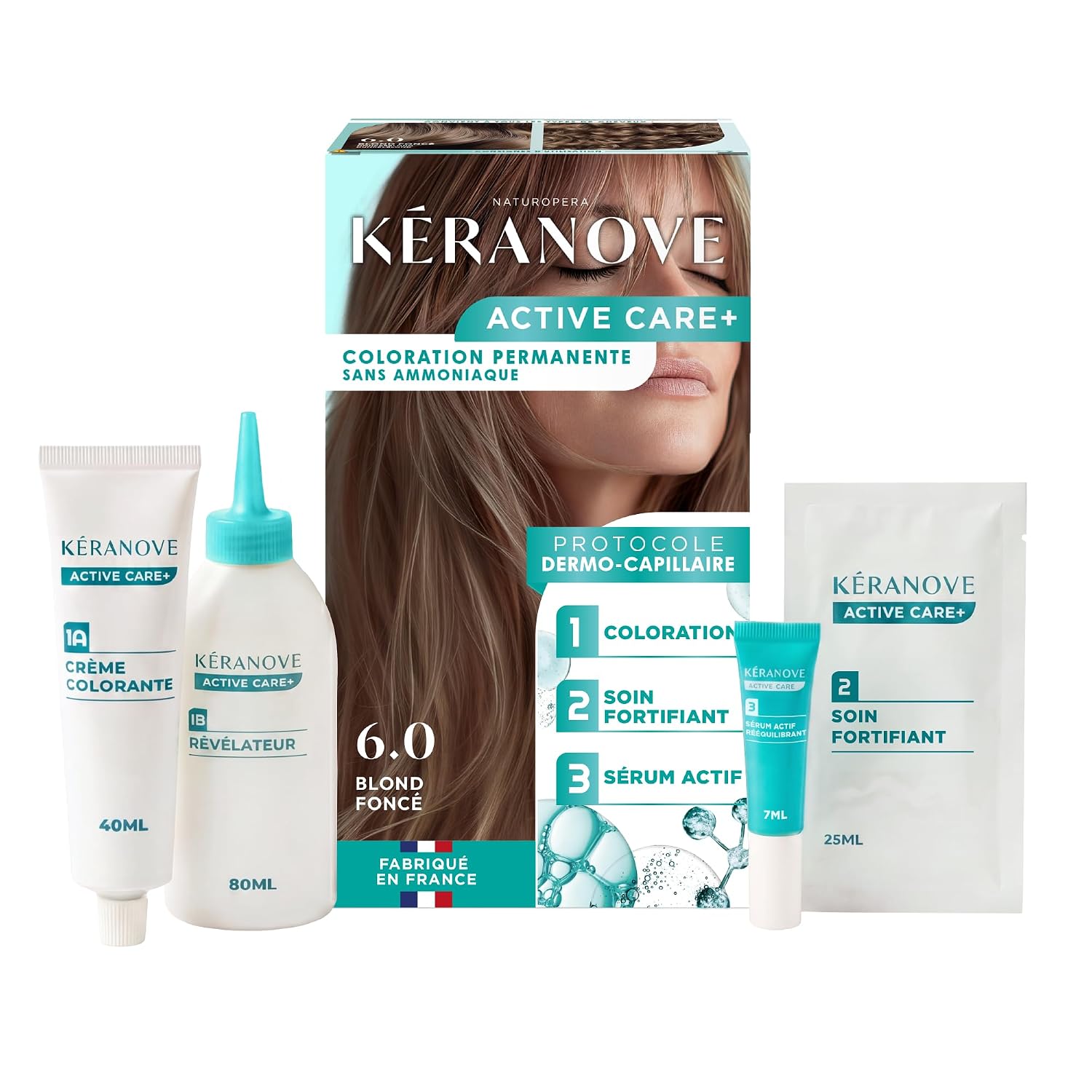 Keranove Active Care - Matu krāsa bez amonjaka 6.0 tumšblonds