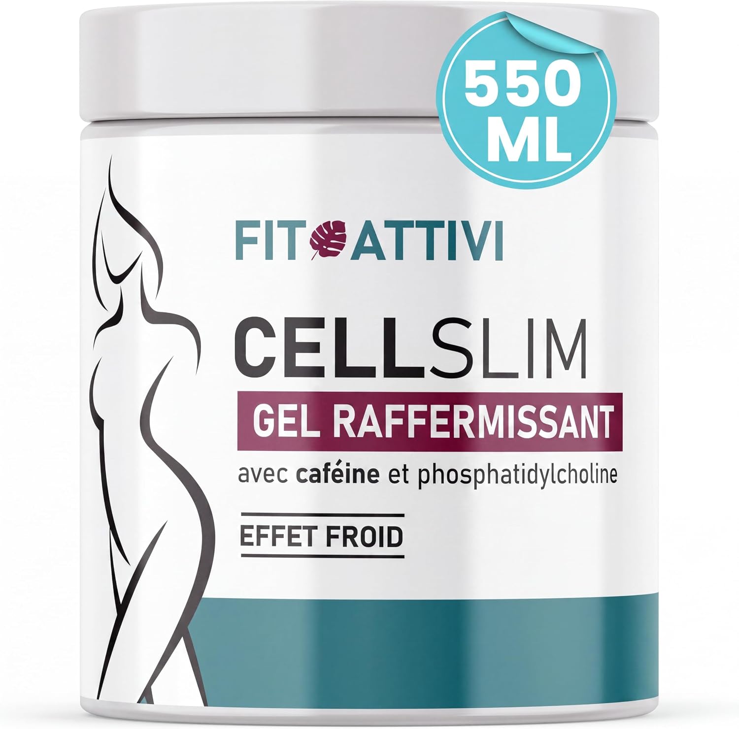 CellSlim - Ķermeņa gēls ar auksto efektu, kofeīnu un mentolu, 550 ml