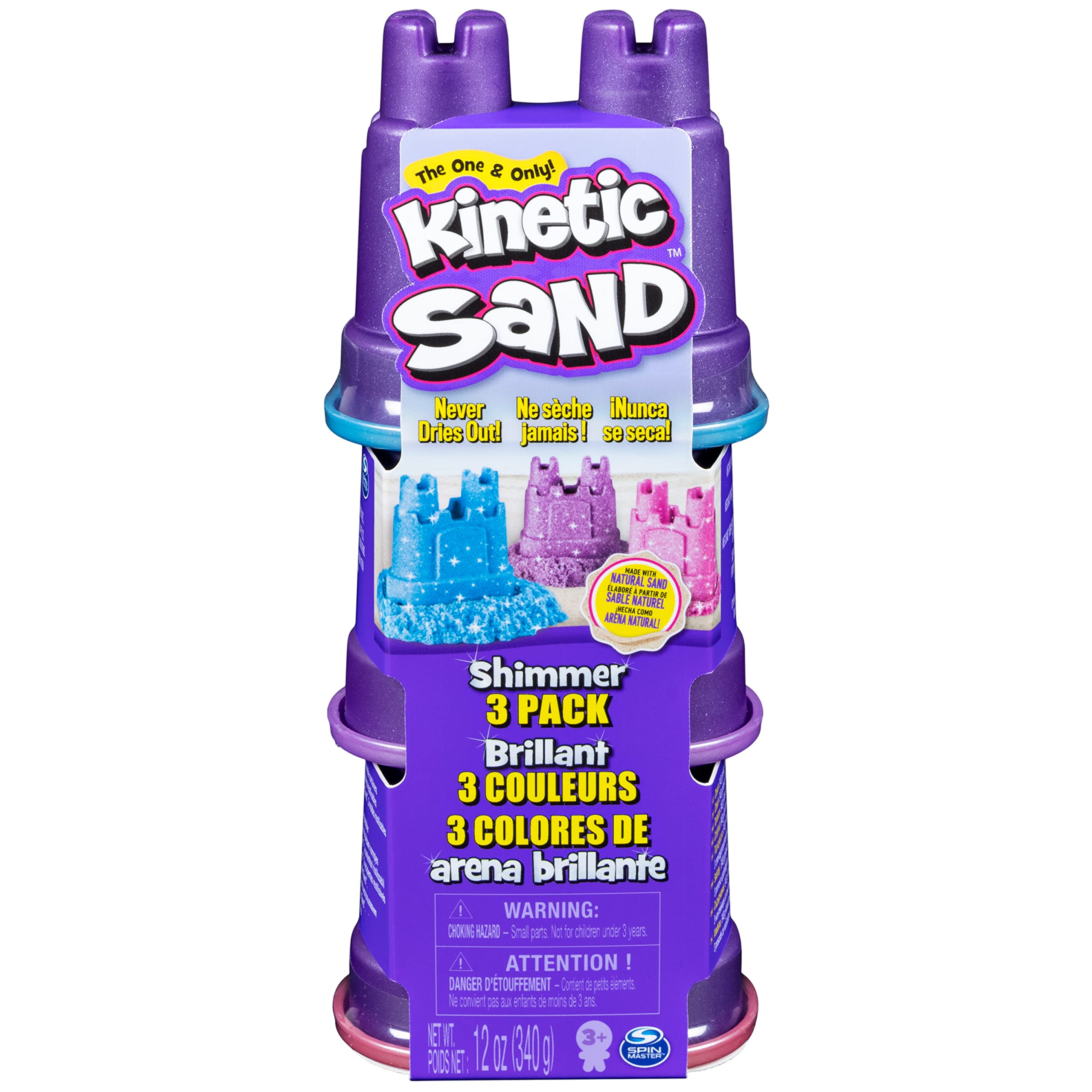 Kinetic Sand  6053520 - Mirdzošais smilšu komplekts 3 krāsas 340 g bērniem no 3 gadiem