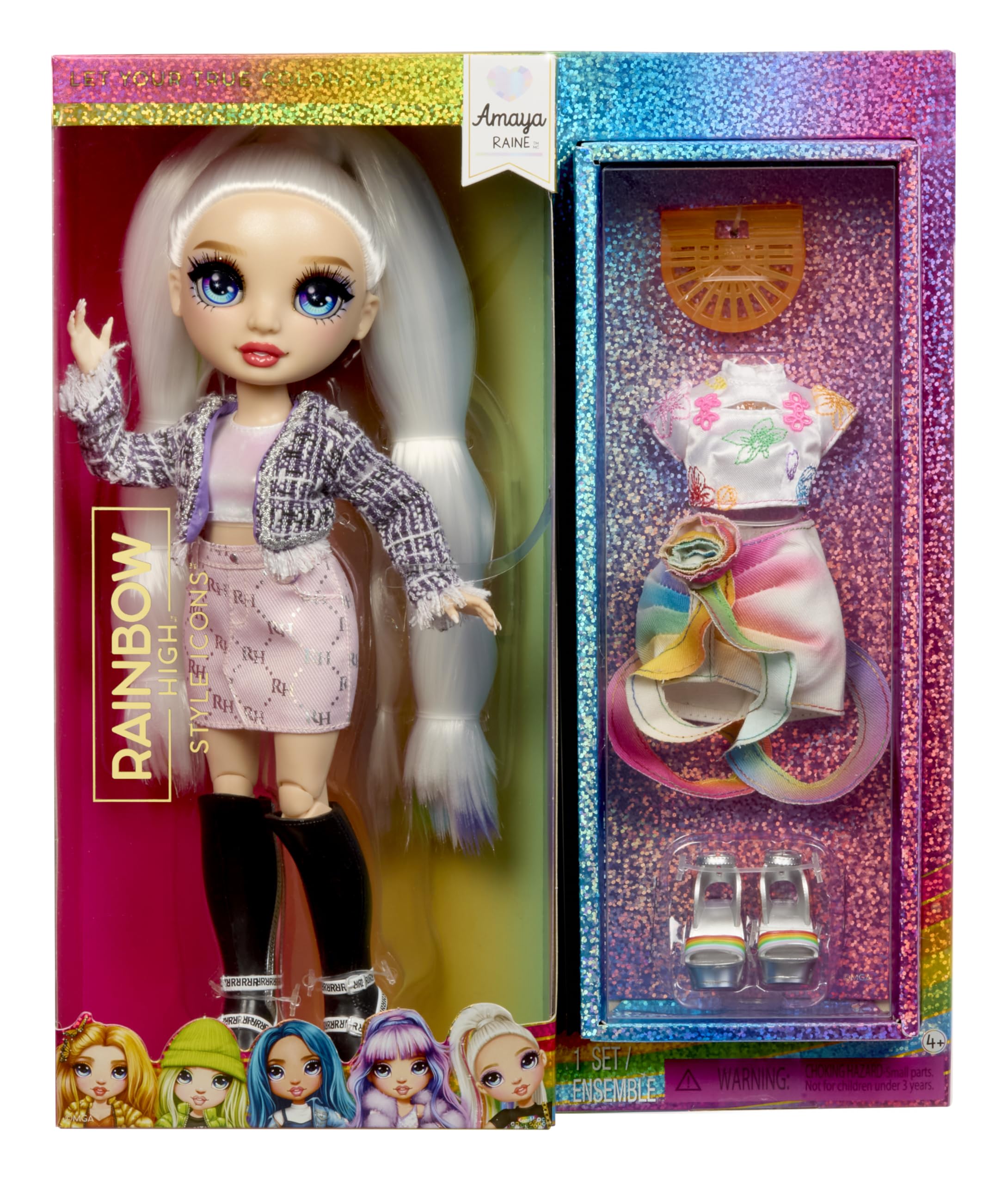 Rainbow High Style Icons Amaya - Modes lelle 28 cm ar locītavām un papildu apģērbu