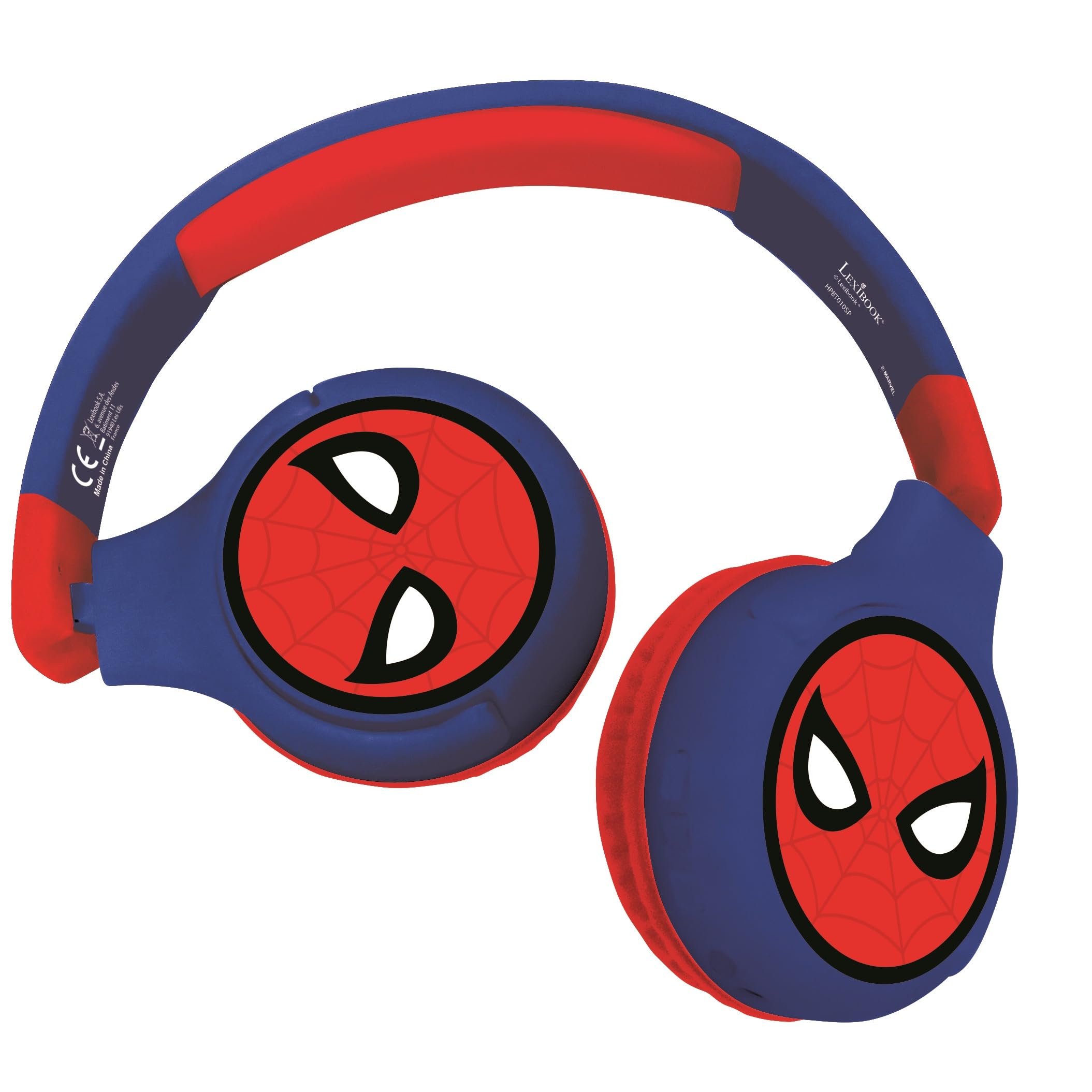 Lexibook Spider-Man HPBT010SP - Bluetooth austiņas bērniem, salokāmas un regulējamas, sarkanas/zilas
